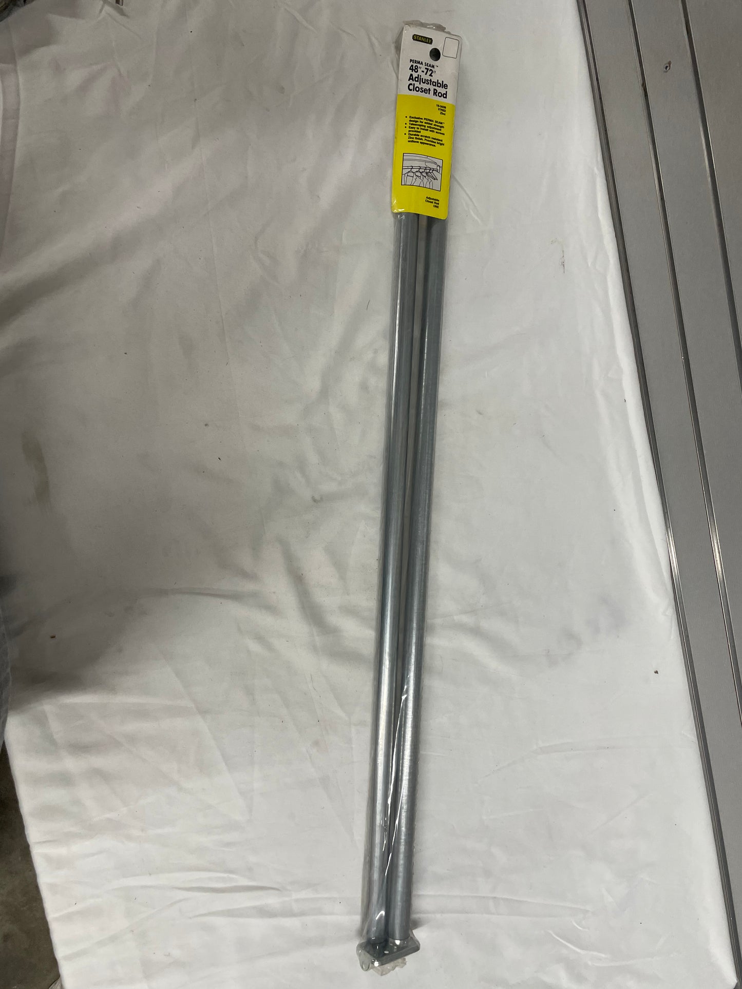 Stanley National S840-223 Manufacturing Sales Co. V7052 48" - 72" SN Adjustable Closet Rod Metal closet Rods. Come in packs of 10 . Factory sealed.