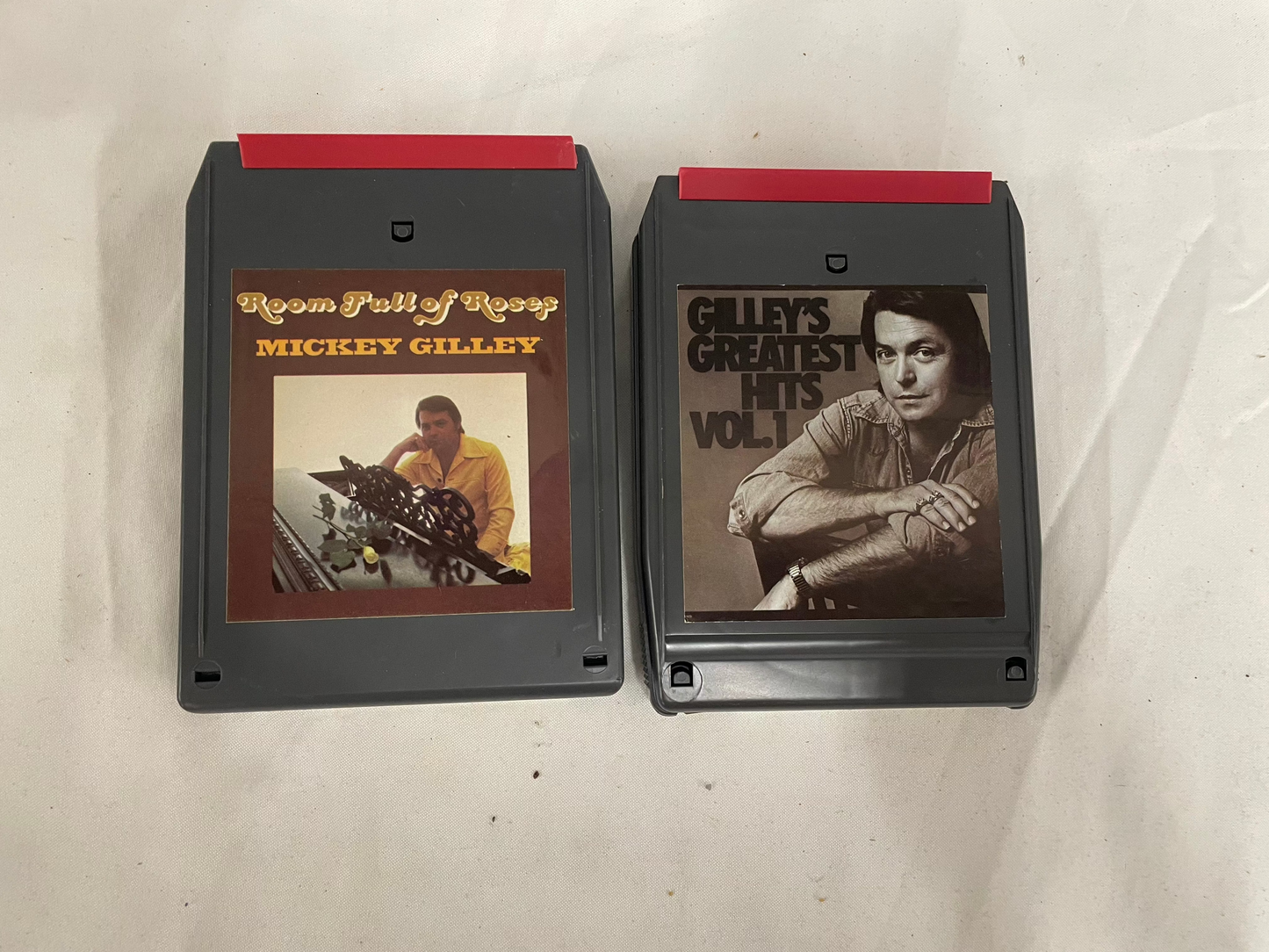Mickey Gilley 8-Track Vollection. Two pieces. “Gullets Greatest Hits” “Room Full of Roses.”