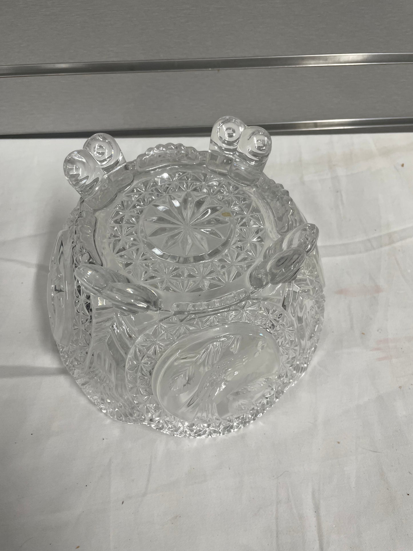 Three glass dishes. 1 - 8" bowl. 2 - 3" Cups. Fancy Glassware Tableware / candle holder