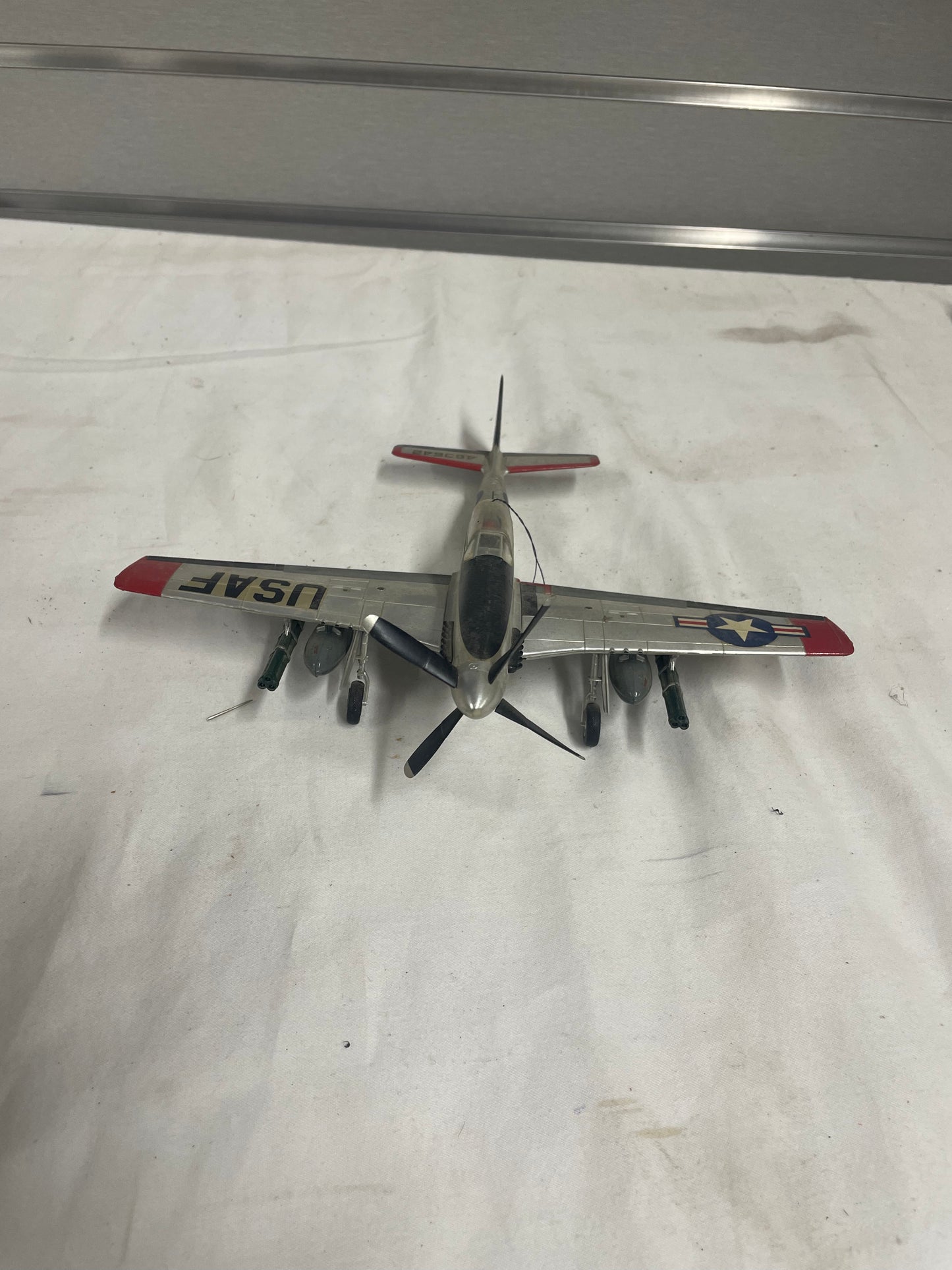 USAF FF-542 463542 Sulver plastic Model plane. 10" inch plastic plane