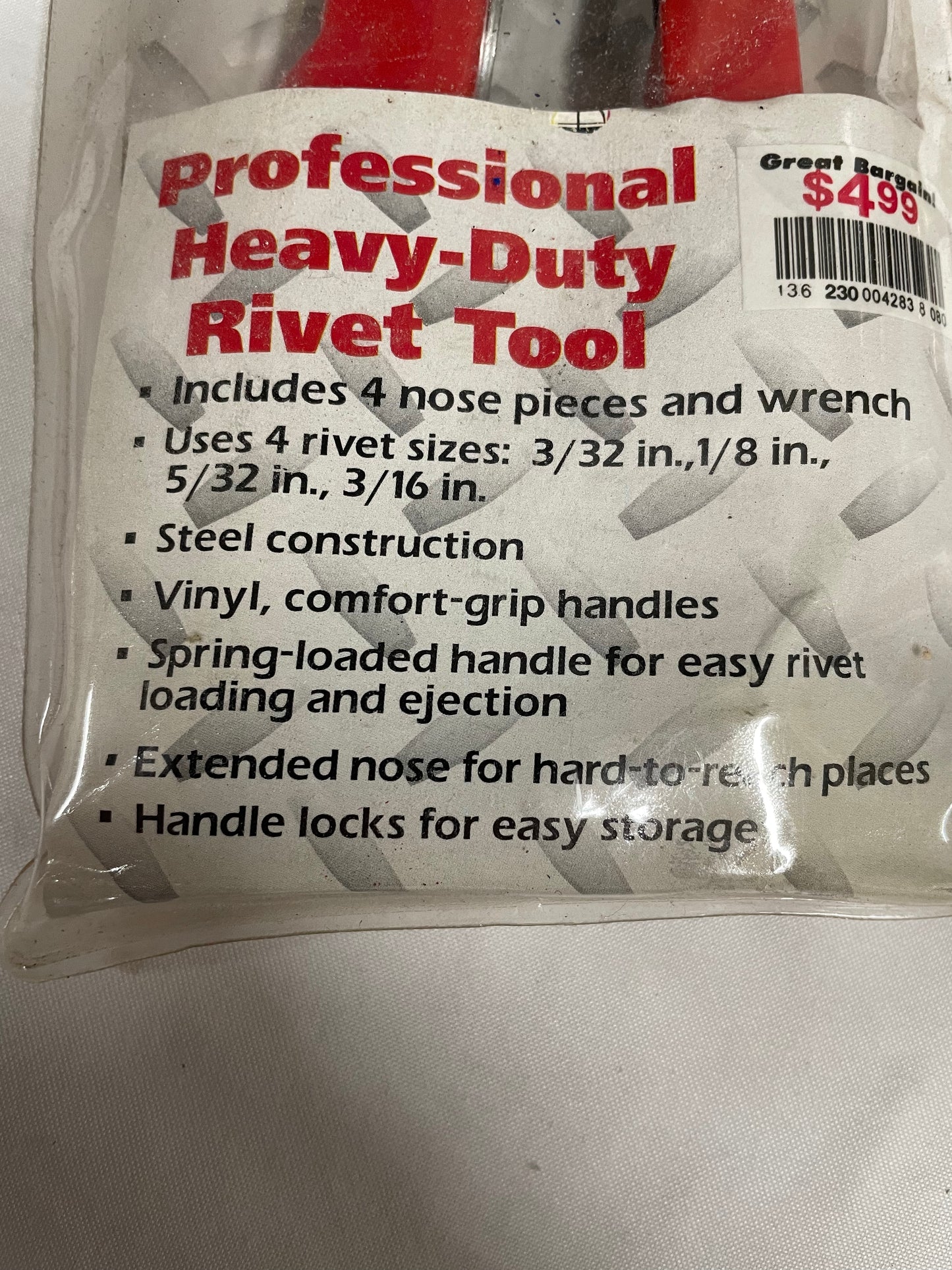 Professional Heavy Duty Rivet Tool 3/32” 1/8” 5/32” 3/16”