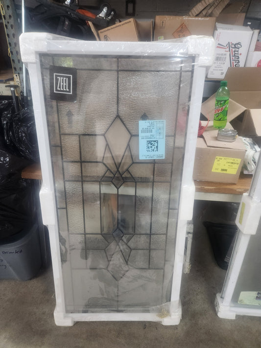 Door sidelite insert 24"x50" textured and beveled glass