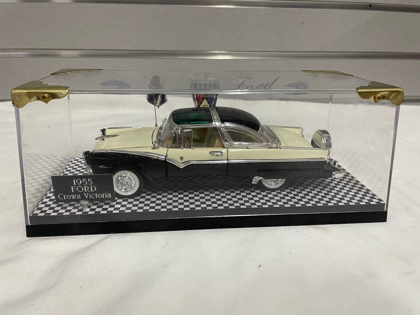 1955 Ford Crown Victoria Die Cast Model Toy Car. With display case.