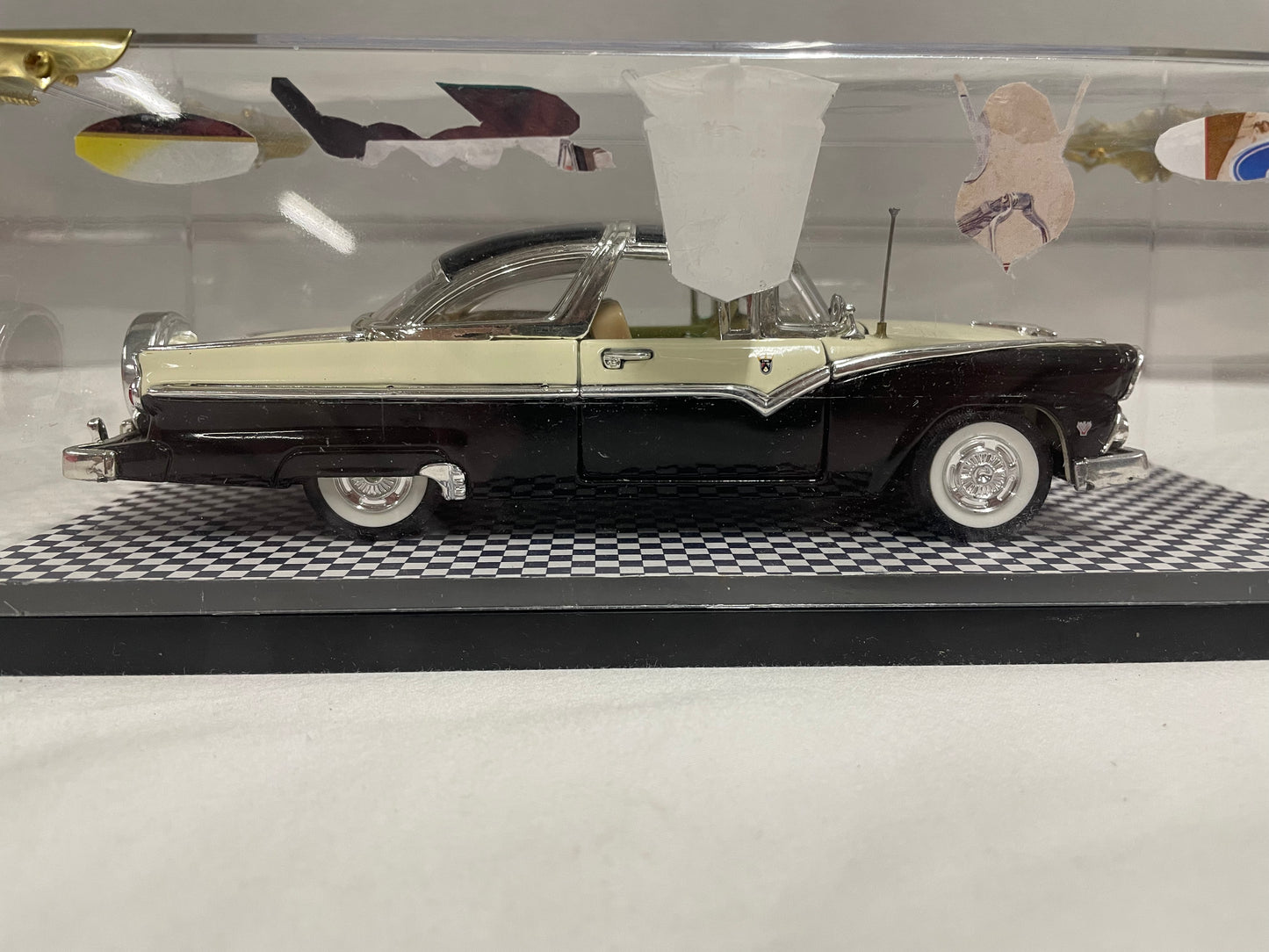 1955 Ford Crown Victoria Die Cast Model Toy Car. With display case.