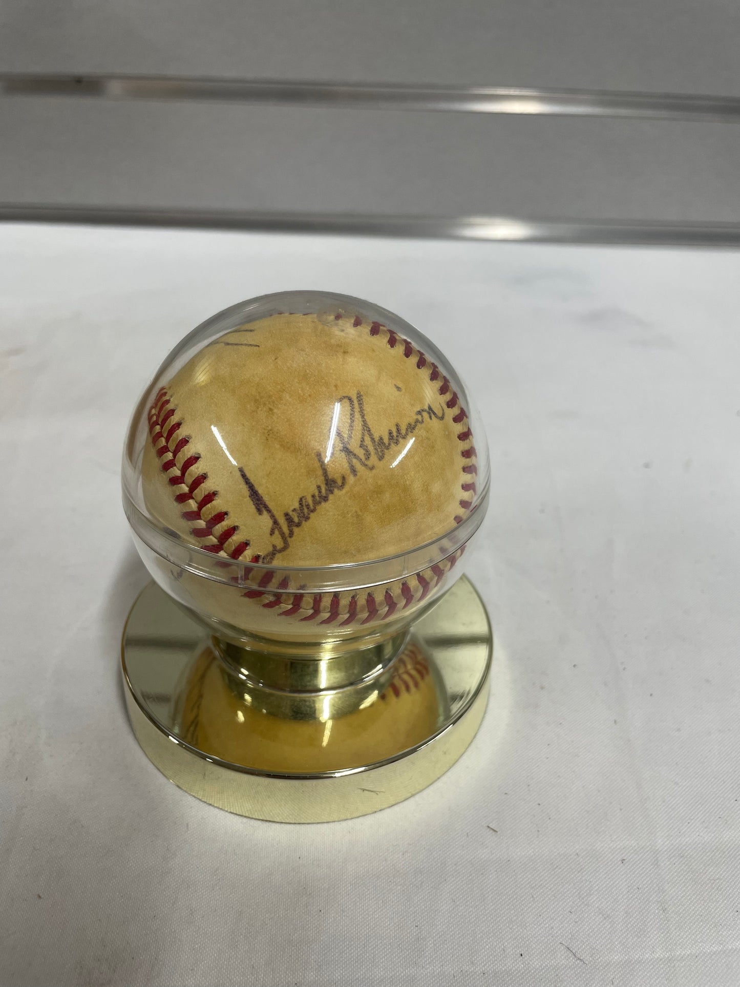 Signed Frank Robinson Baseball from 1970 World Series. In plastic case. Multiple signatures 5169565