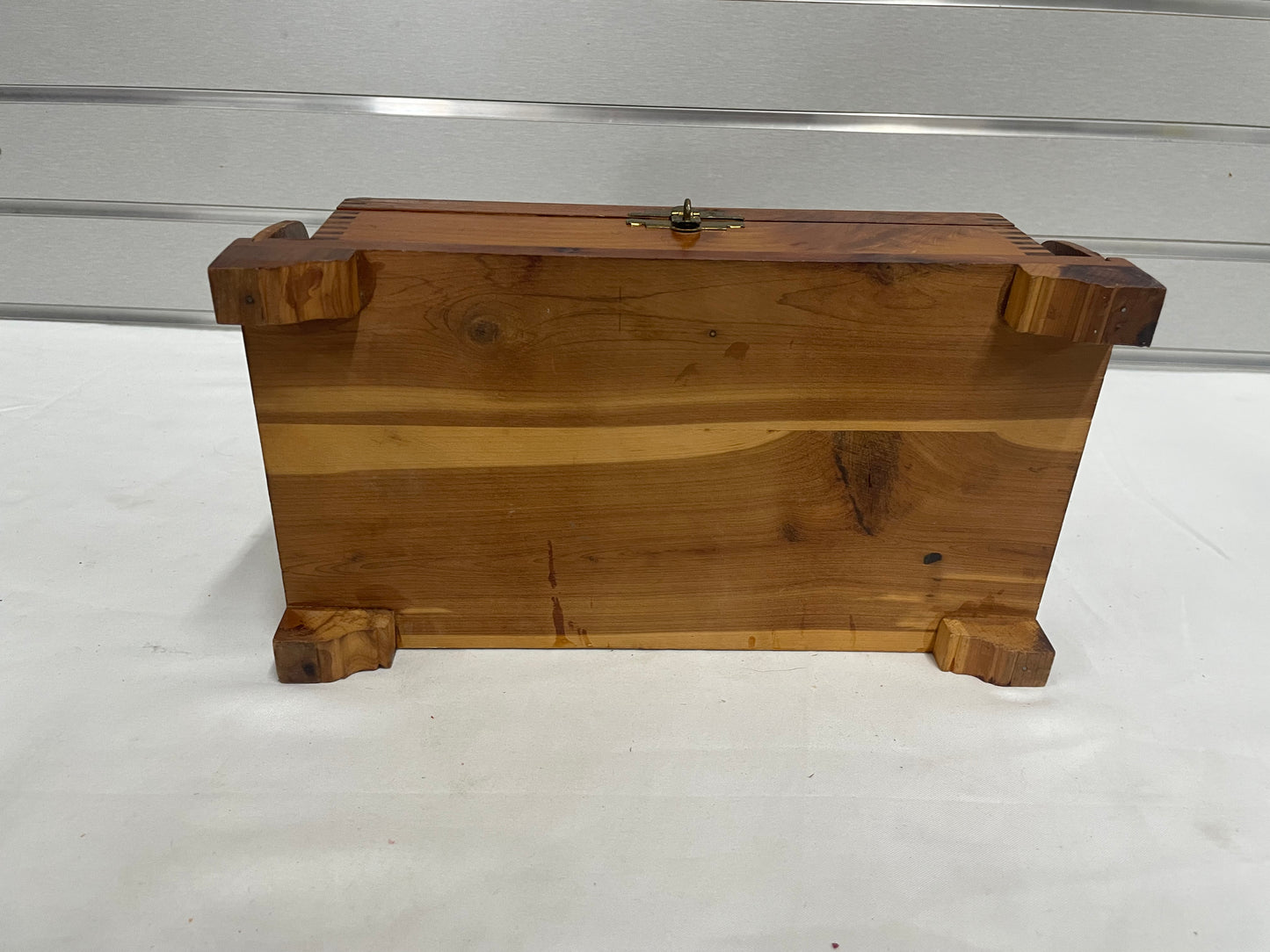 Wooden Jewelry Box. With latch. 11x6.5inches. Locks.