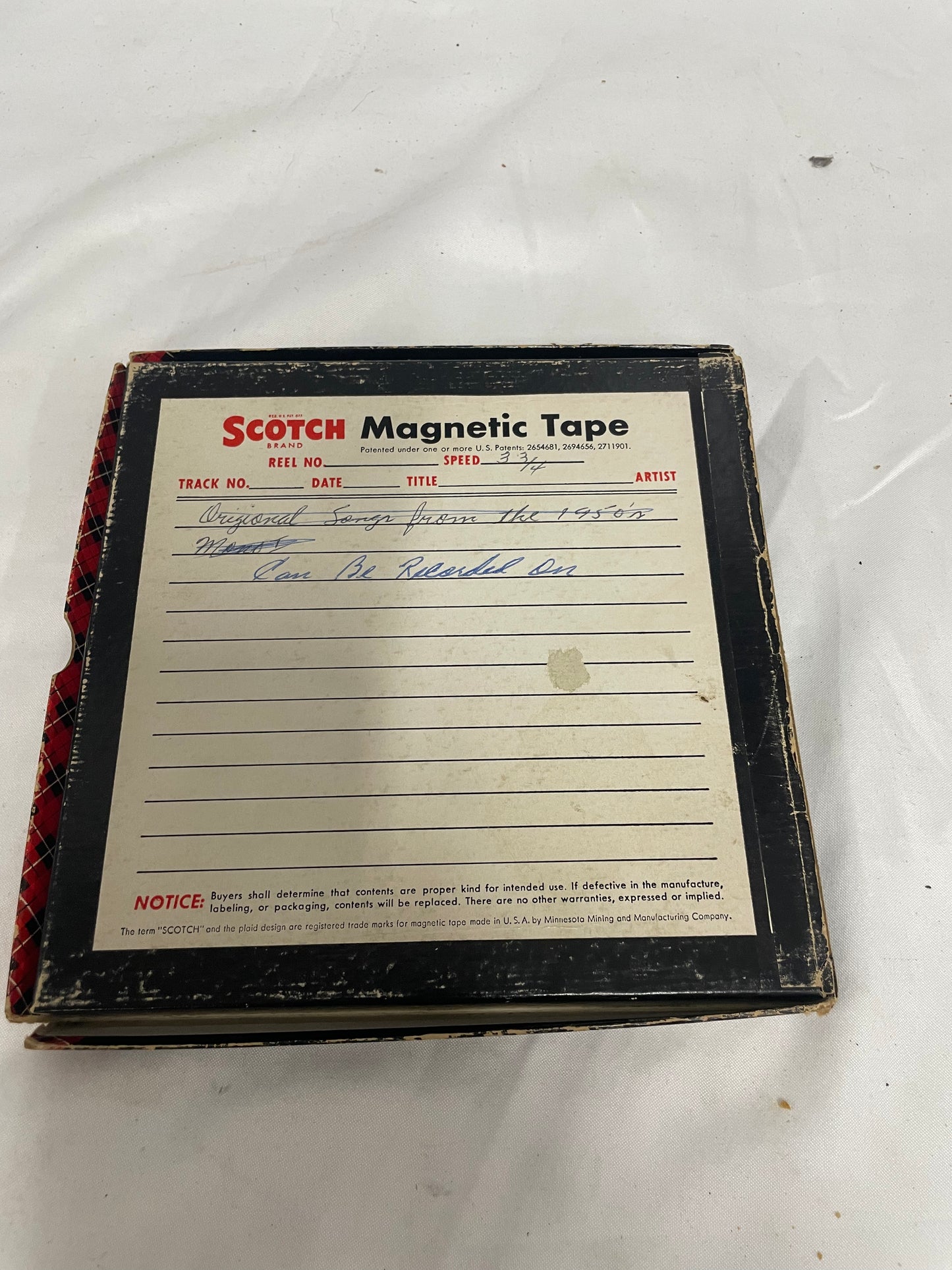 Scotch Magnetic Recording Tape. Splice free. 1200 feet. In original box.