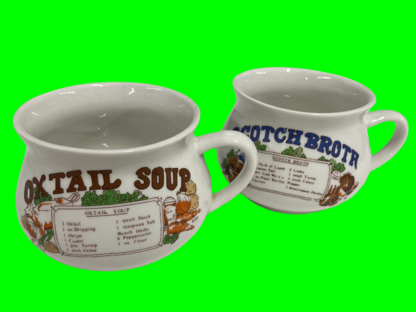 Retro Vintage Oxtail Vintage Recipe Soup Bowl Mug Cup Recipe Stylish