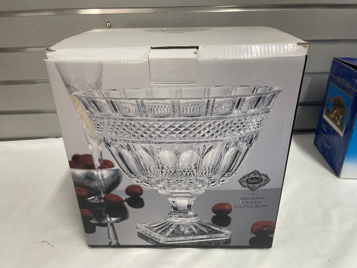 Shannon Crystal Brandon Crystal Fotted Bowl. 10.25” diameter. In original box.