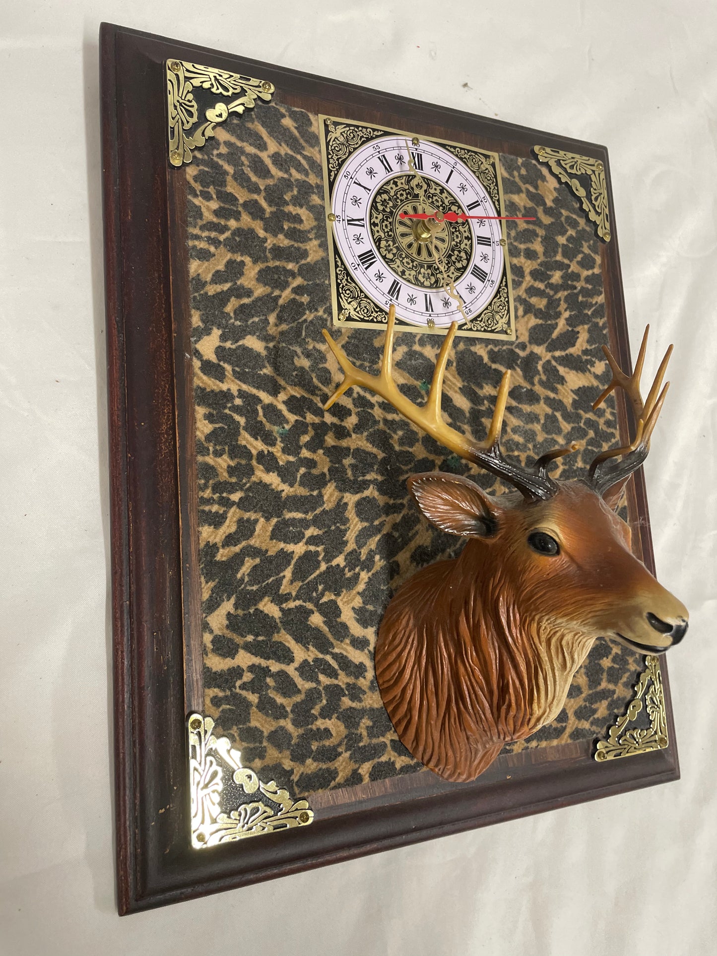 Clock Mount with Taxidermy Buck. Wooden Frame