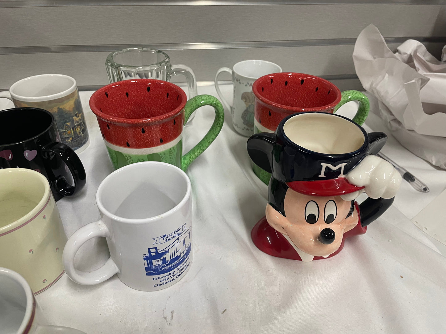 Collection of Miscellaneous Coffee Mugs. Come in all shapes, sizes and colors. 24 ceramic coffee mugs included.