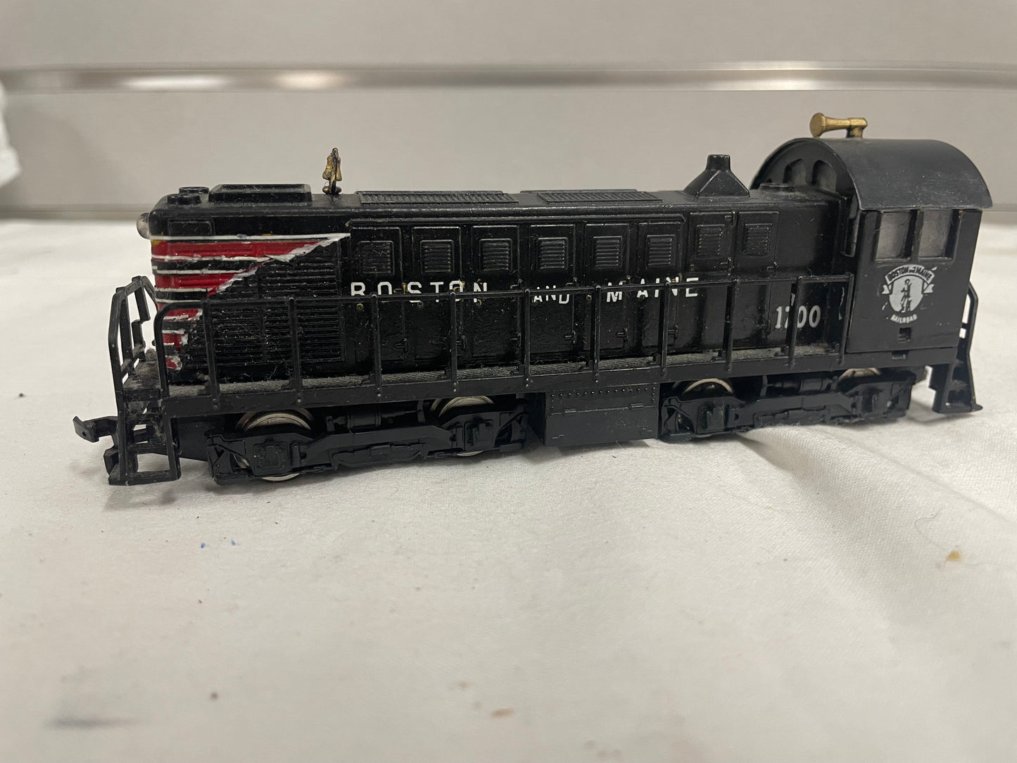 Boston and Maine 1700 Train Model. Black train model. One piece included no box