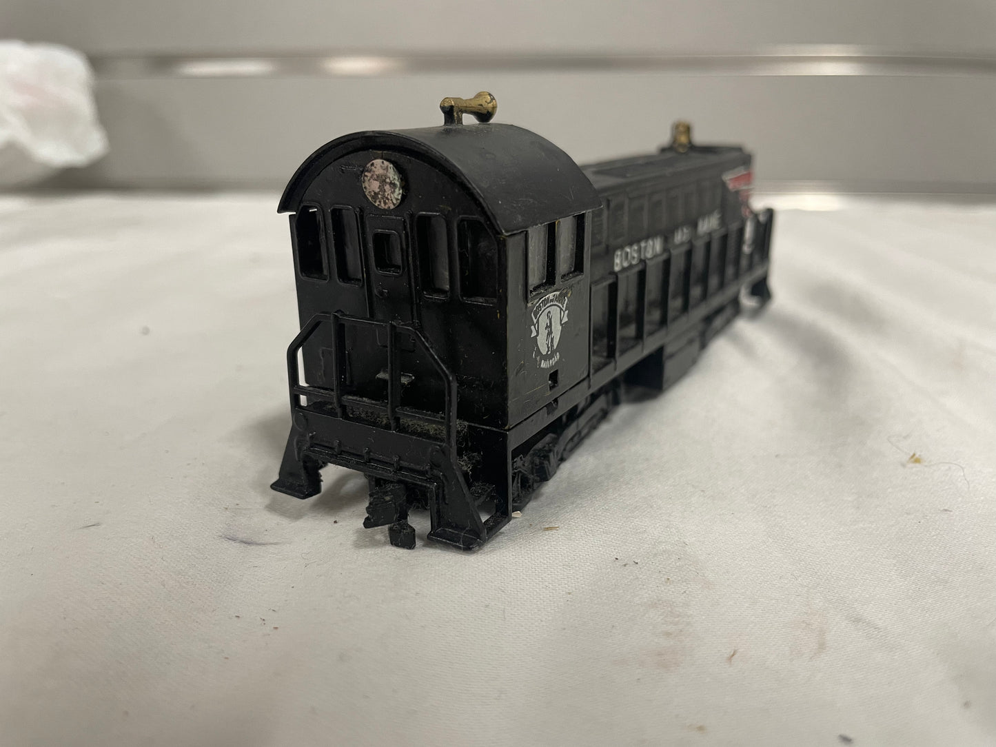 Boston and Maine 1700 Train Model. Black train model. One piece included no box