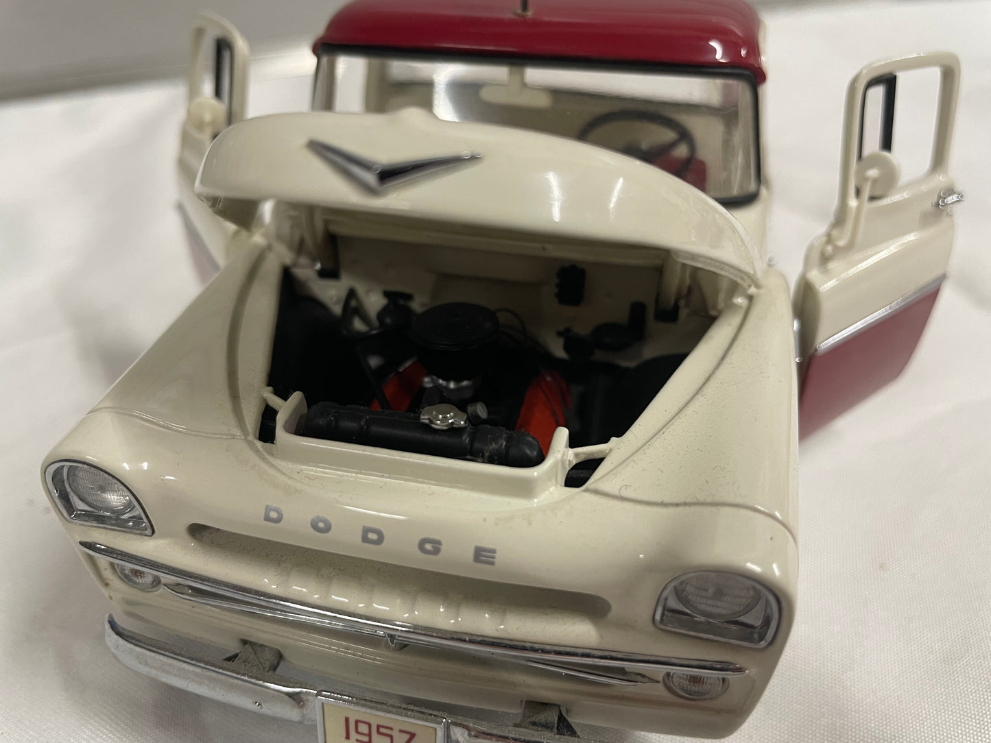 1957 Dodge Sweptside D100 Die cast. The Danbary Mint. 1:24 Scale Metal Truck. Doors/ Hood and trunk open up.