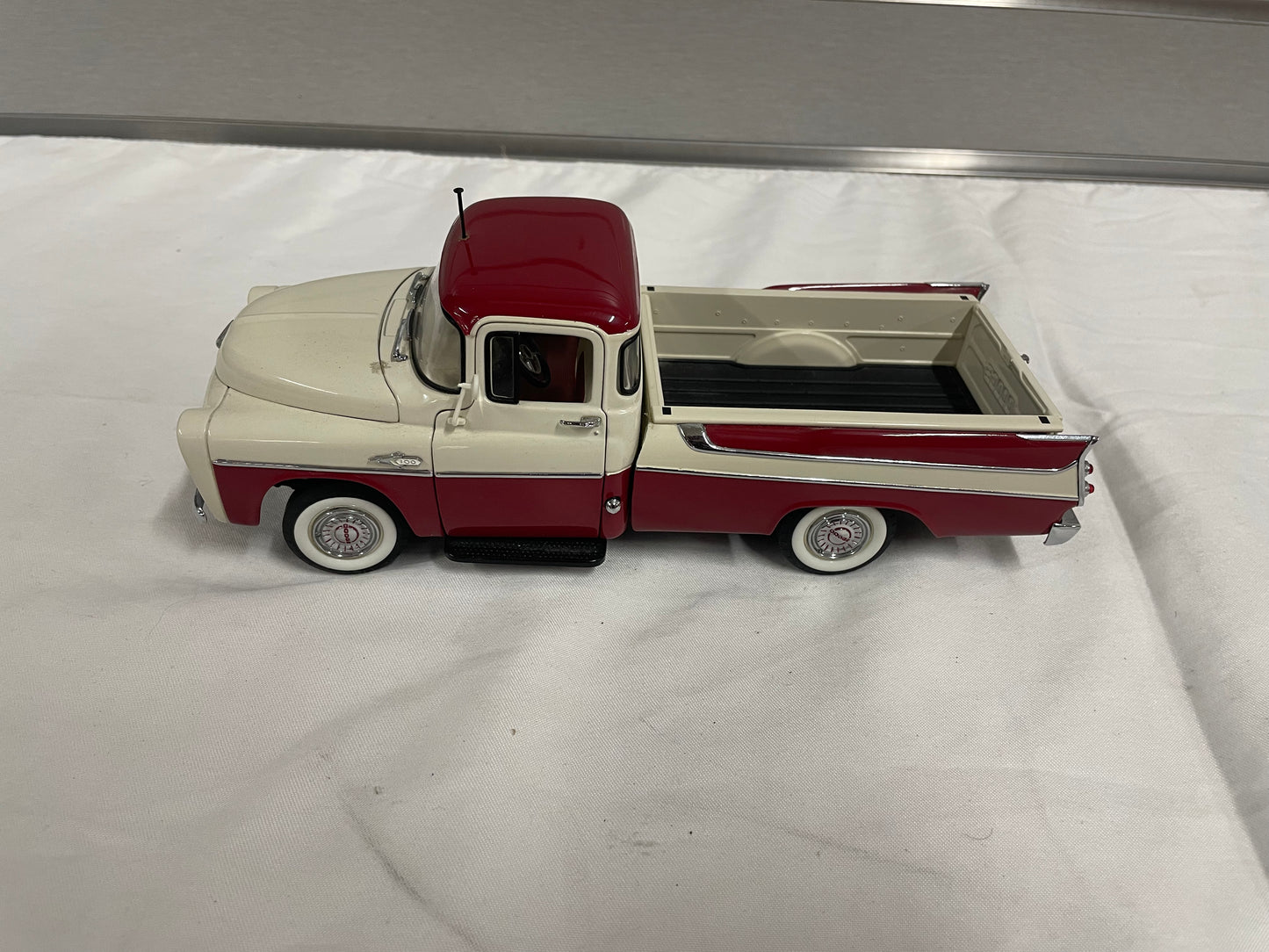 1957 Dodge Sweptside D100 Die cast. The Danbary Mint. 1:24 Scale Metal Truck. Doors/ Hood and trunk open up.