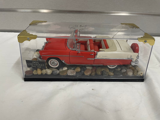 1955 Chevrolet Bel Air Dies Cast Model Car. Danbury mint 1:25 Scale. Comes with custom display case