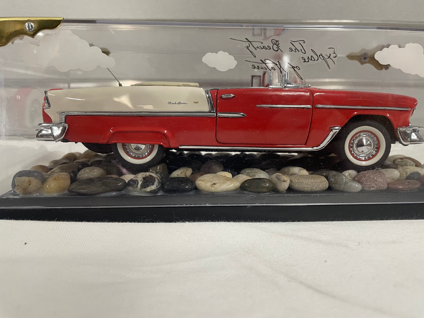 1955 Chevrolet Bel Air Dies Cast Model Car. Danbury mint 1:25 Scale. Comes with custom display case