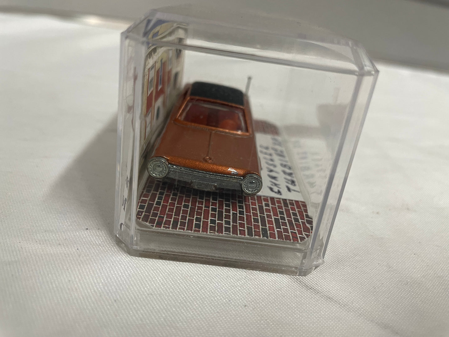 1963 Chrysler Turbine XP Model Car. 1:64 scale. With combustion display case. Orange color.