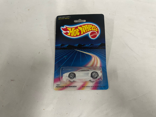 Hot Wheels 1987 Ferrari Testarossa. Miami Vice. NEW in package F8-87 HOT WHEELS - 1986 FERRARI TESTAROSSA - WHITE - MALAYSIA