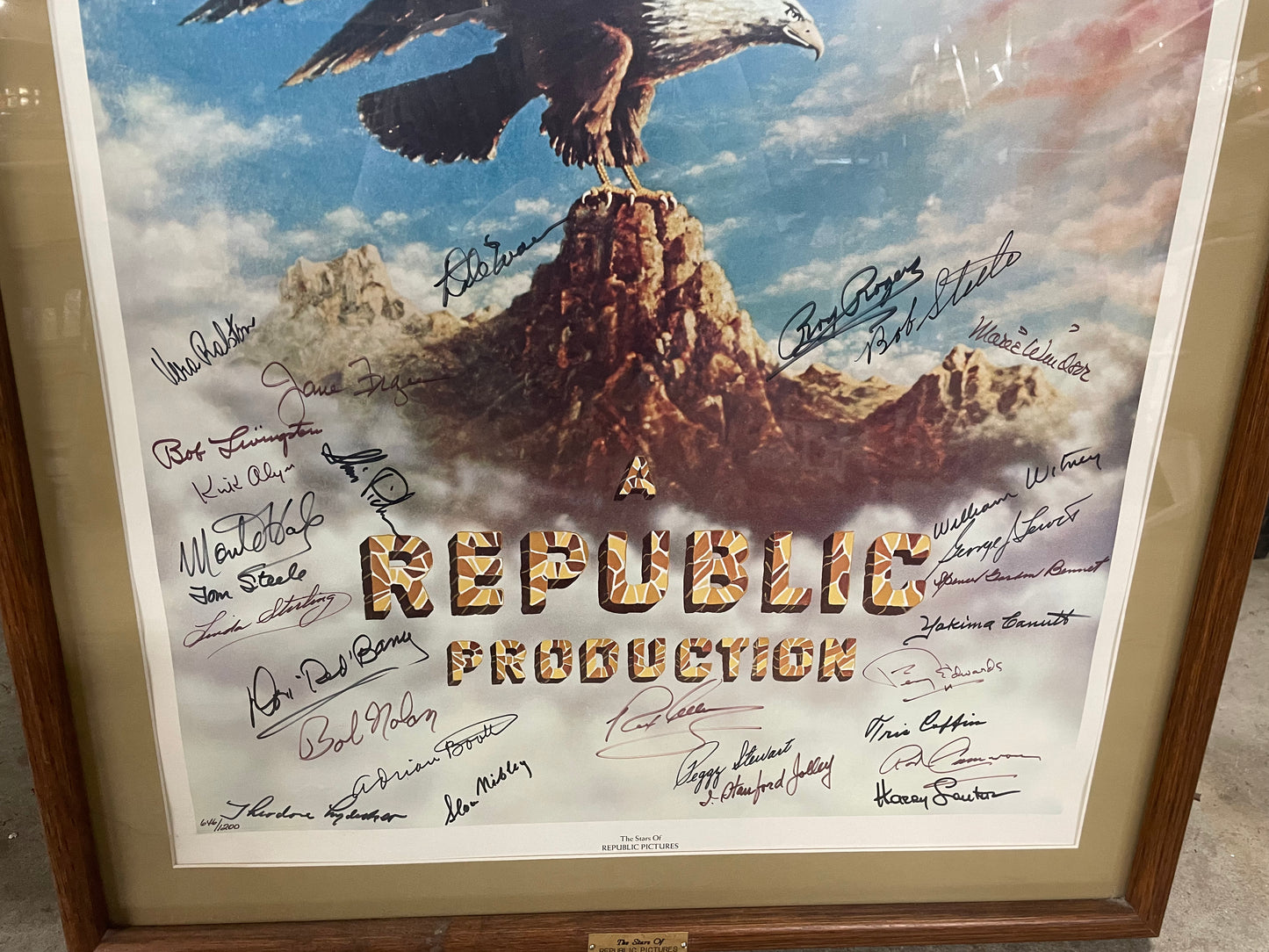 The Stars of Republic Pictures Autographed Picture with Picture Frame #646 of 1200 “A Republic Production.” Autographed 5170053