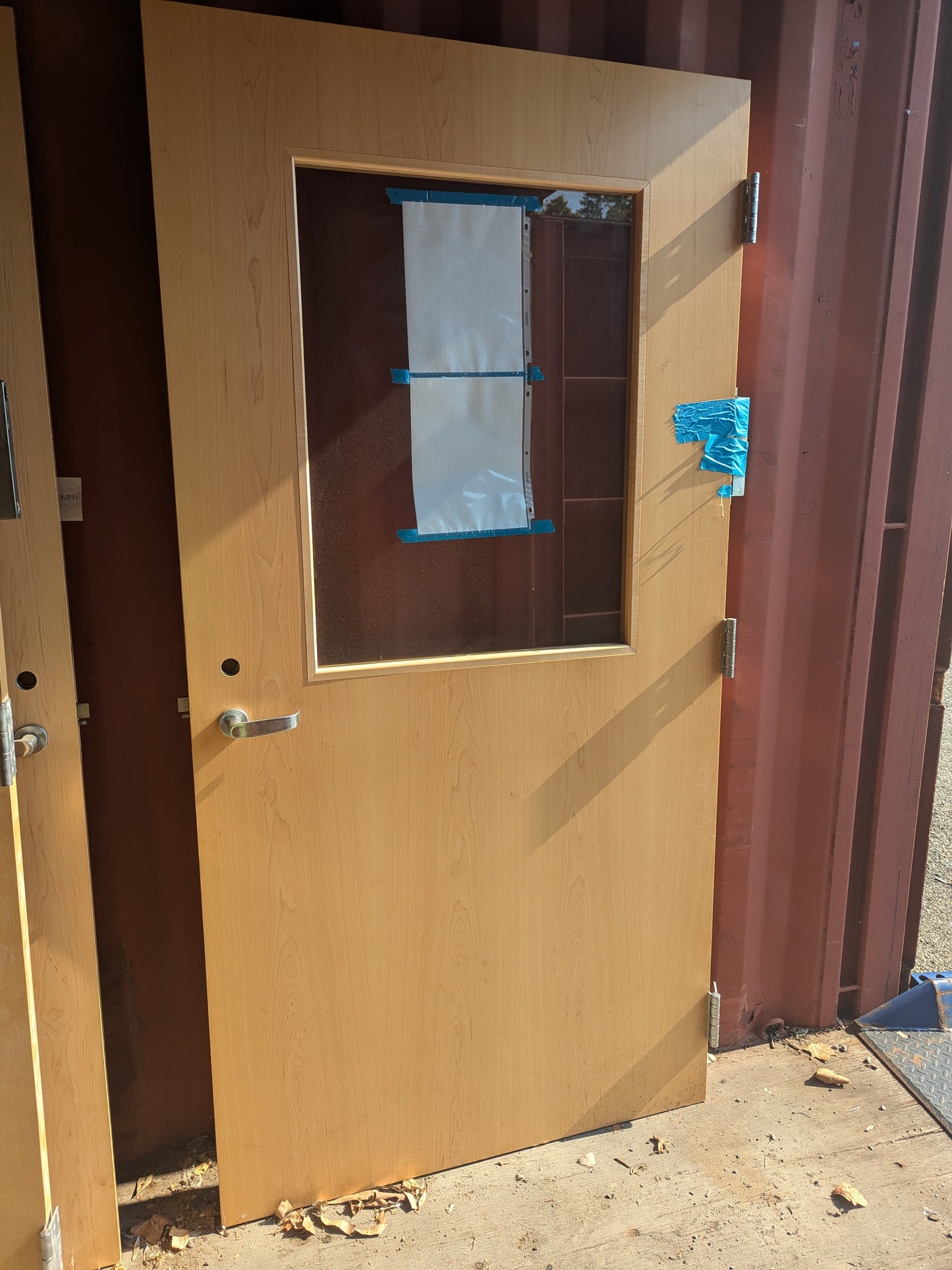 3'6" x 7'0" commercial interior solid fire rated door with window