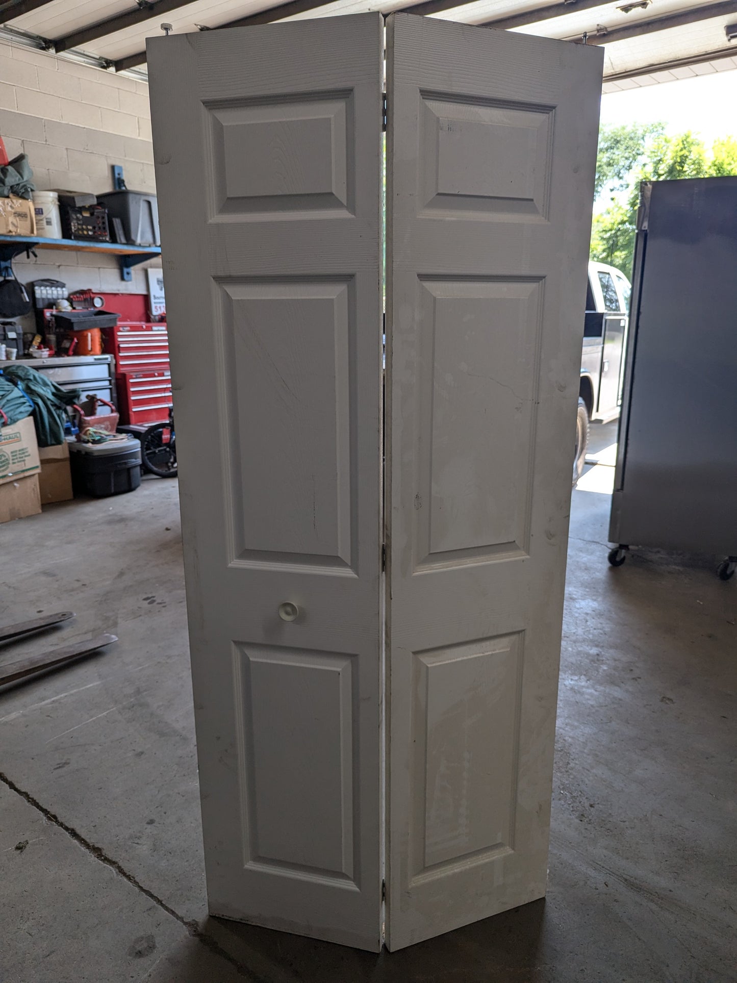 White wood Bi-Fold Interior Closet Door 3'0" x 79" Tall