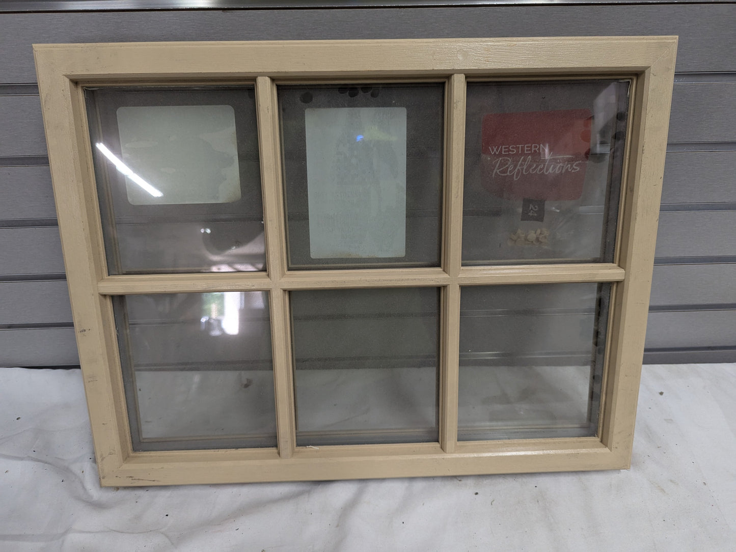 Low-e Door Center Grill Lite, Glass Insert Sidelight Tan Six Panel 23" x 17.5"