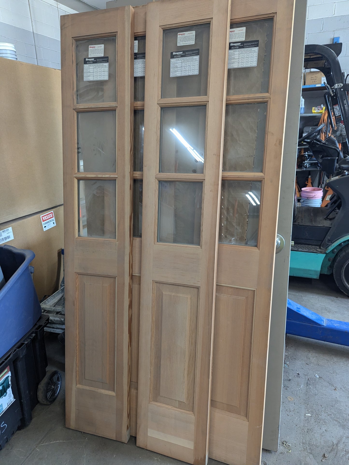 Solid Wood Door Panel Sidelight w window. (4 total) 1'2" x 6'8.5" Side-Lite