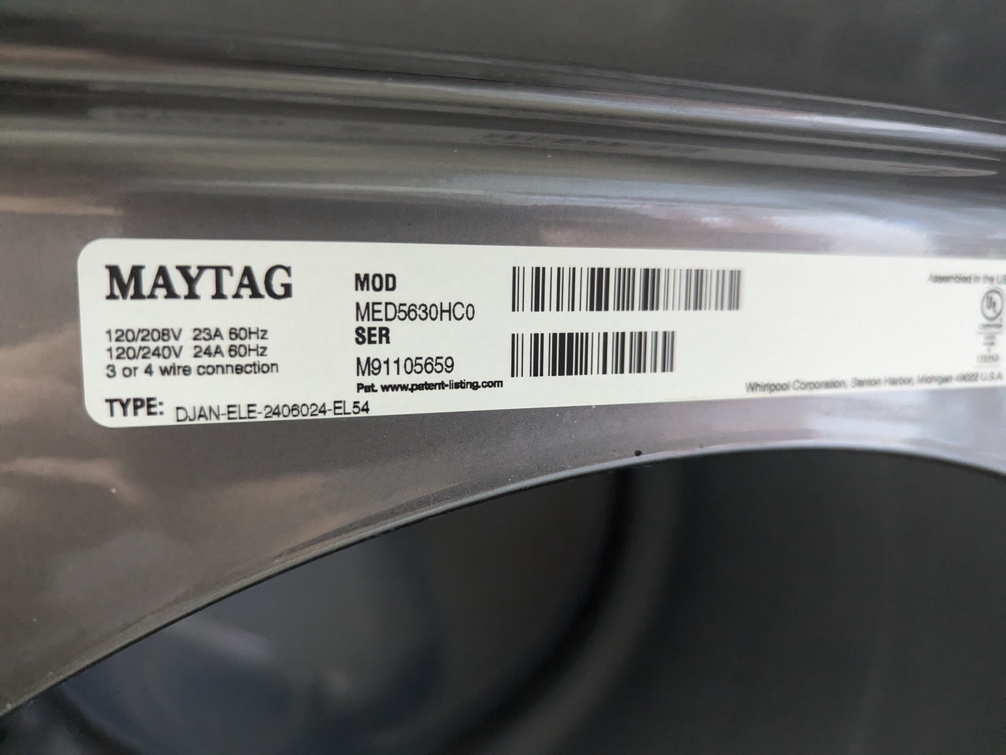 Maytag - 7.3 Cu. Ft. Stackable Electric Dryer with Steam and Extra Power Button - Metallic Slate 5170064