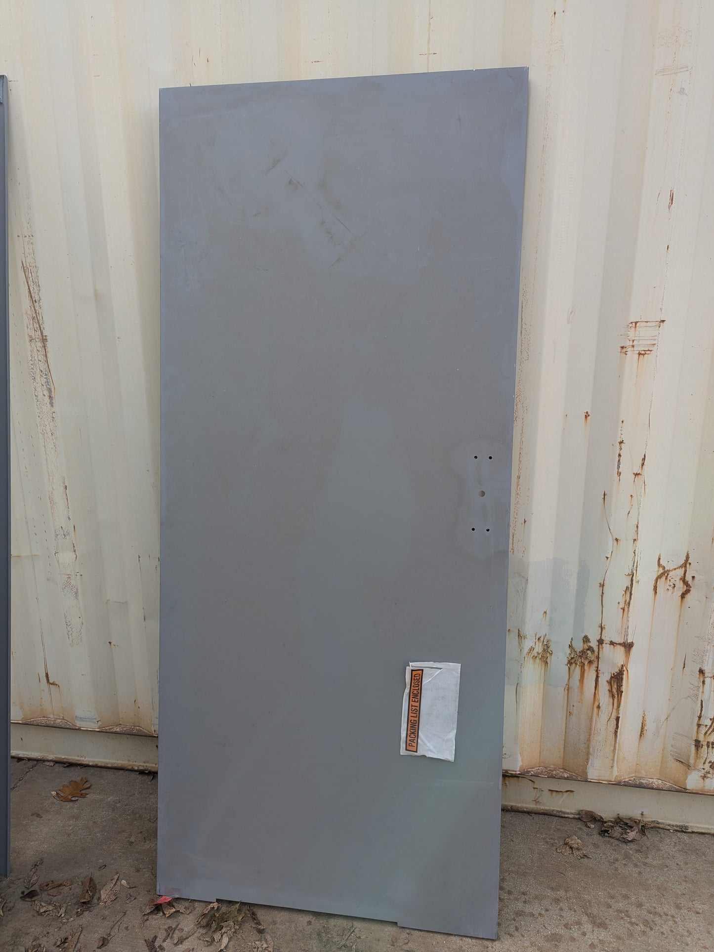 36" x 84" Metal Door Frame for 8" wall. plus metal door slab. no hinge cutout out. 1 side of door bore out