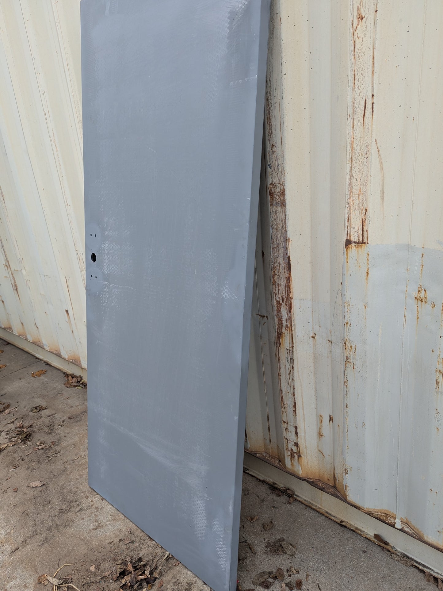 36" x 84" Metal Door Frame for 8" wall. plus metal door slab. no hinge cutout out. 1 side of door bore out