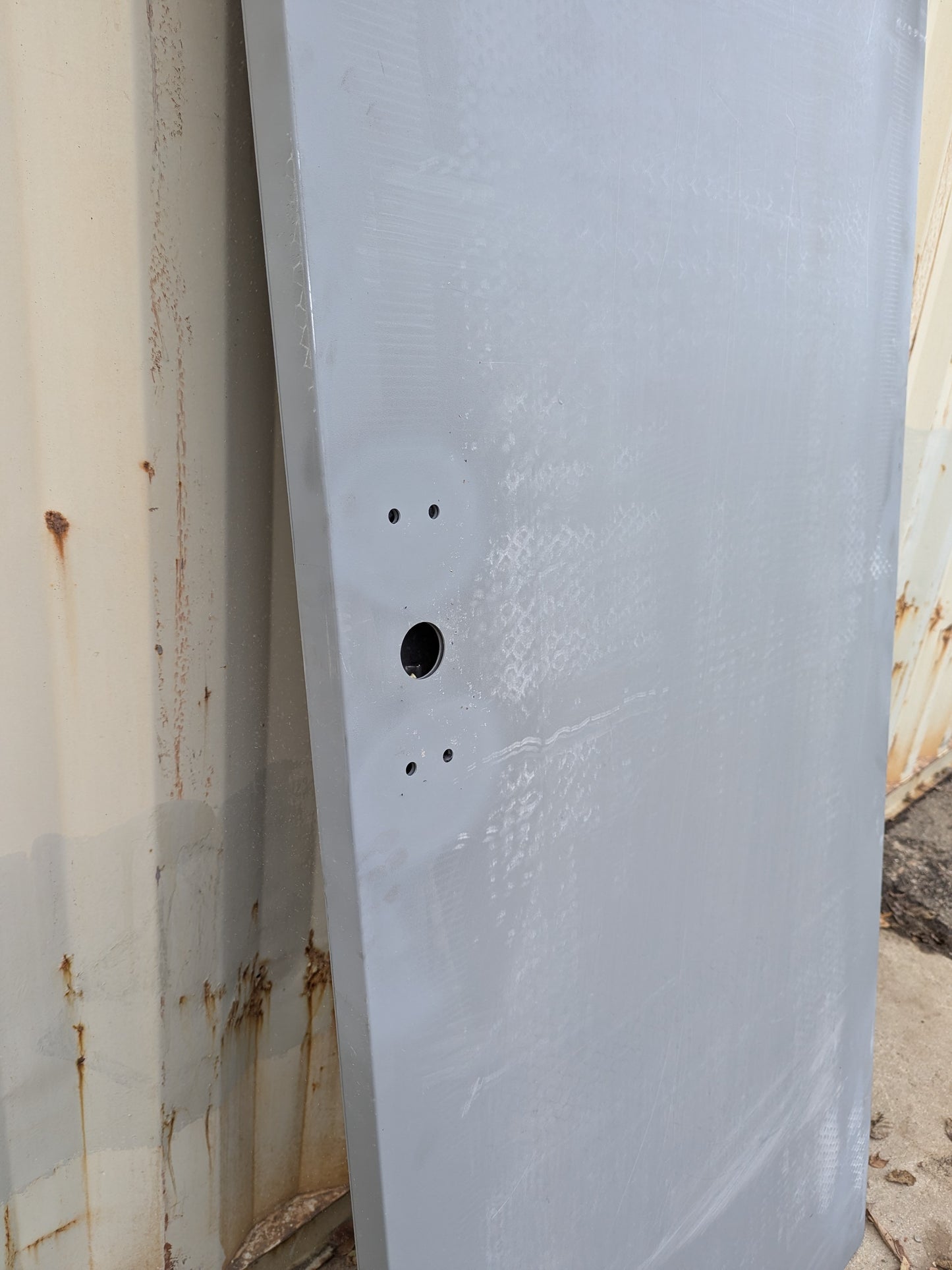 36" x 84" Metal Door Frame for 8" wall. plus metal door slab. no hinge cutout out. 1 side of door bore out