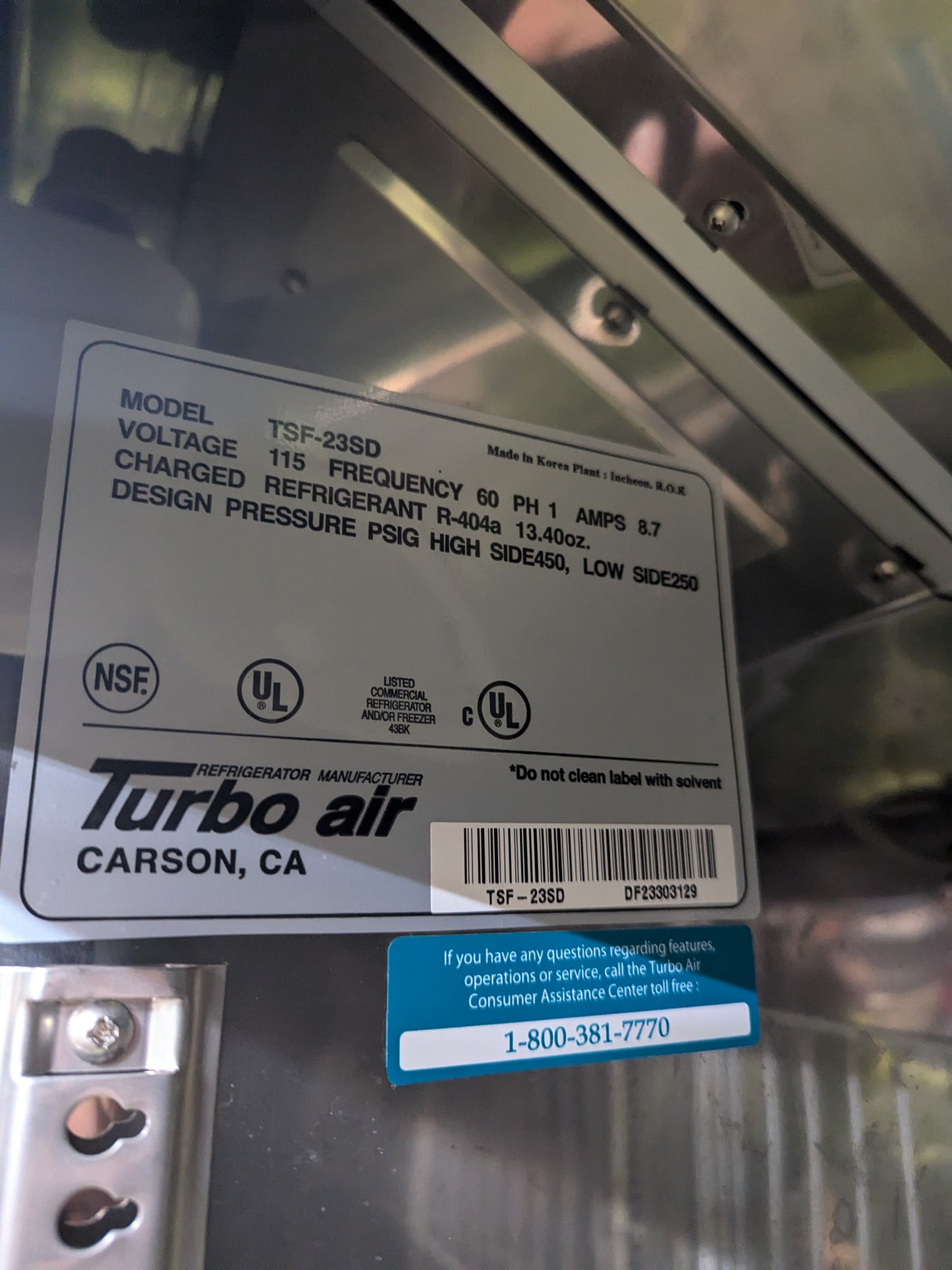 True Turbo Air (TSF-23SD) - 27" Solid Door Reach-In Commercial Freezer Super Deluxe Series